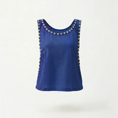 debardeur bleu soukayna zonzian